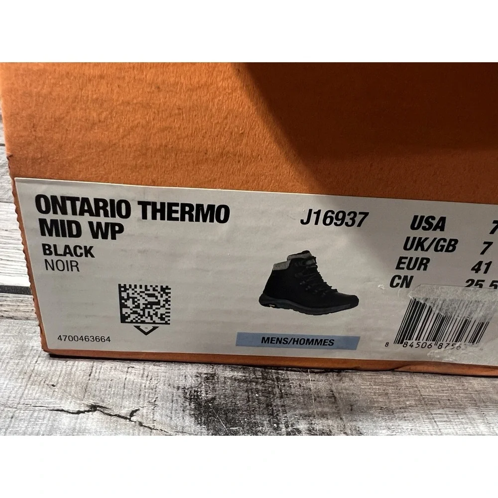 Merrell Ontario Thermo Mid Waterproof Boots J16937‎ Black Men Size 7